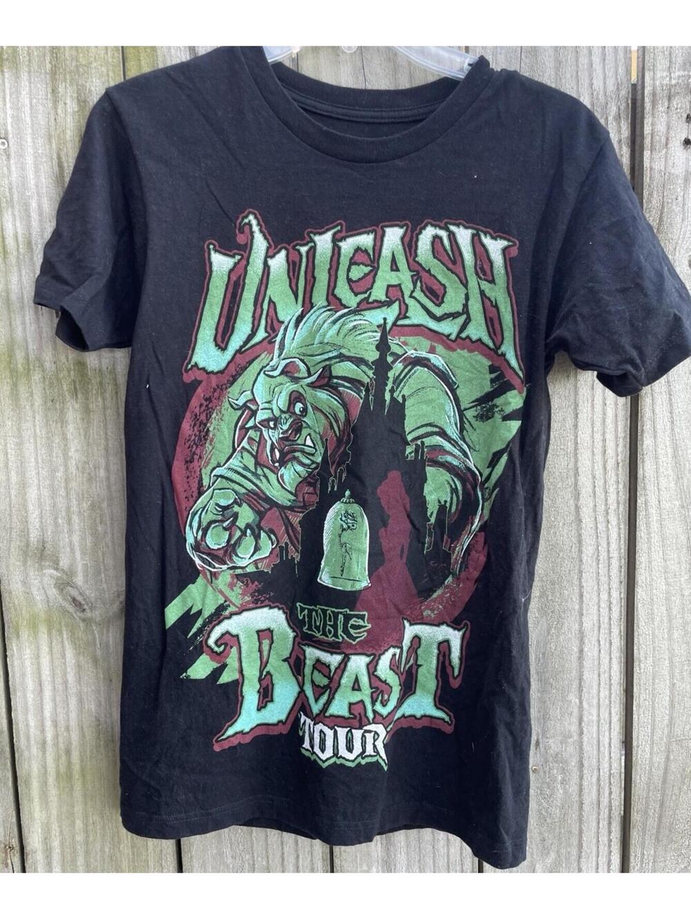 Disney Small Black Short Sleeve Beauty And The Beast T-Shirt